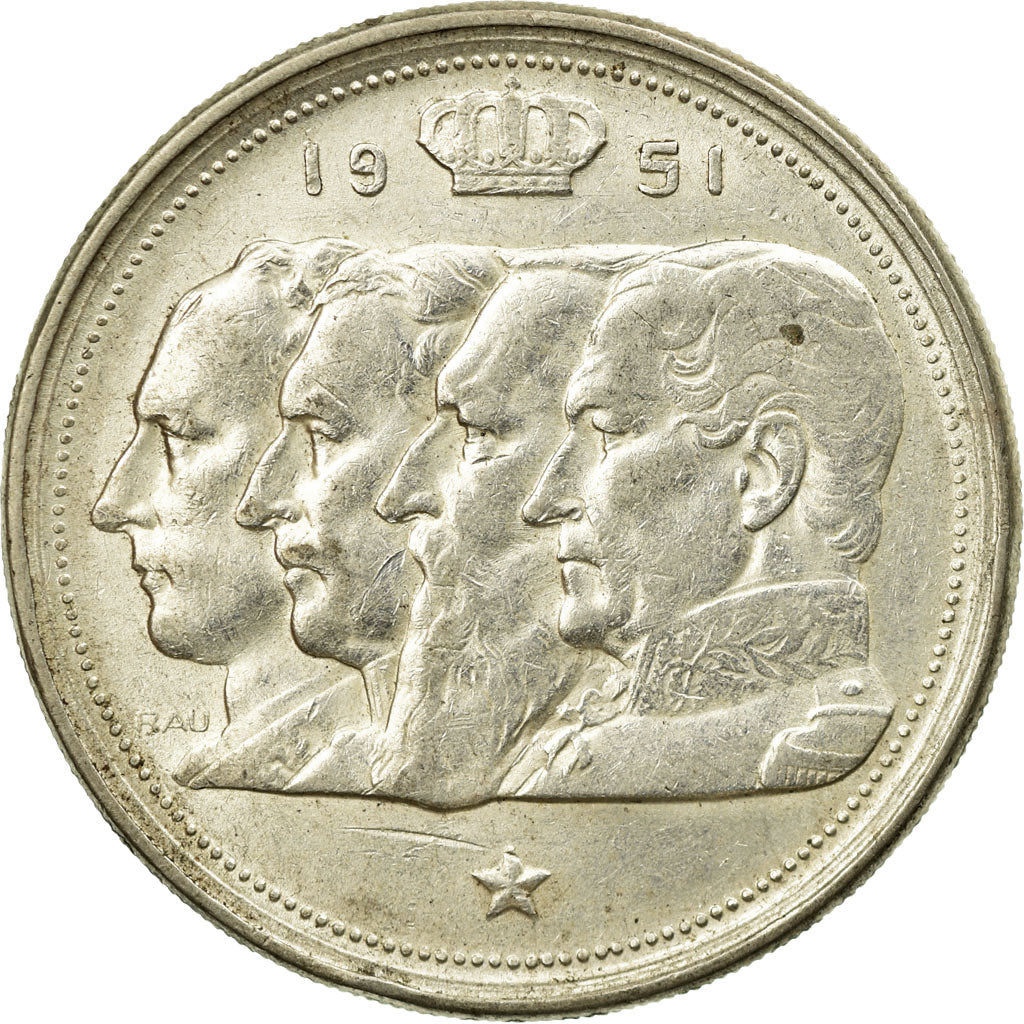 Monnaie, Belgique, 100 Francs, 100 Frank, 1951, TTB+, Argent, KM:139.1