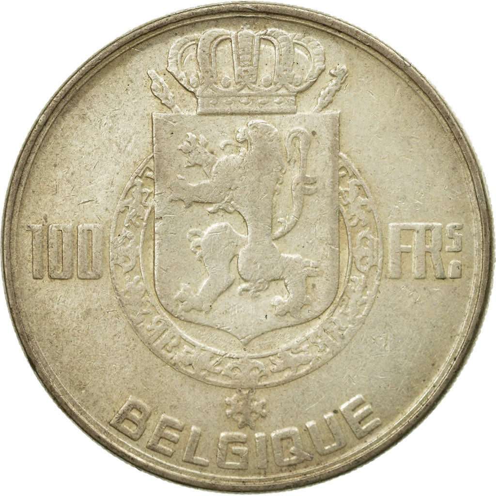 Coin, Belgium, 100 Francs, 100 Frank, 1950, EF(40-45), Silver, KM:138.1