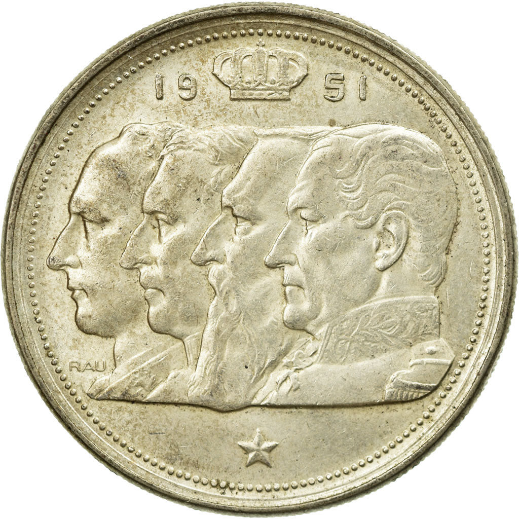 Coin, Belgium, 100 Francs, 100 Frank, 1951, AU(55-58), Silver, KM:139.1