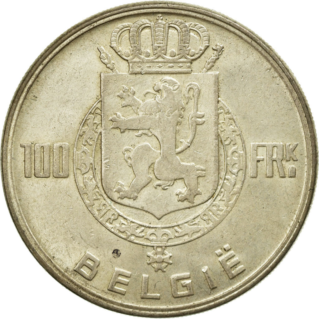 Coin, Belgium, 100 Francs, 100 Frank, 1951, AU(55-58), Silver, KM:139.1