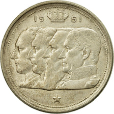 Moneta, Belgia, 100 Francs, 100 Frank, 1951, AU(50-53), Srebro, KM:139.1