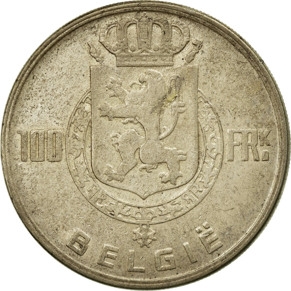 Moneta, Belgia, 100 Francs, 100 Frank, 1951, AU(50-53), Srebro, KM:139.1