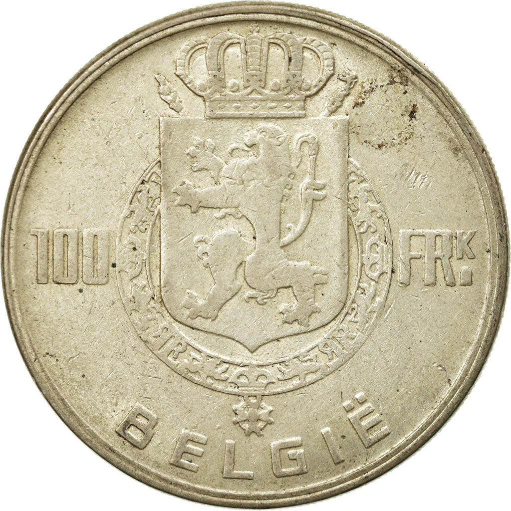 Coin, Belgium, 100 Francs, 100 Frank, 1951, AU(50-53), Silver, KM:139.1