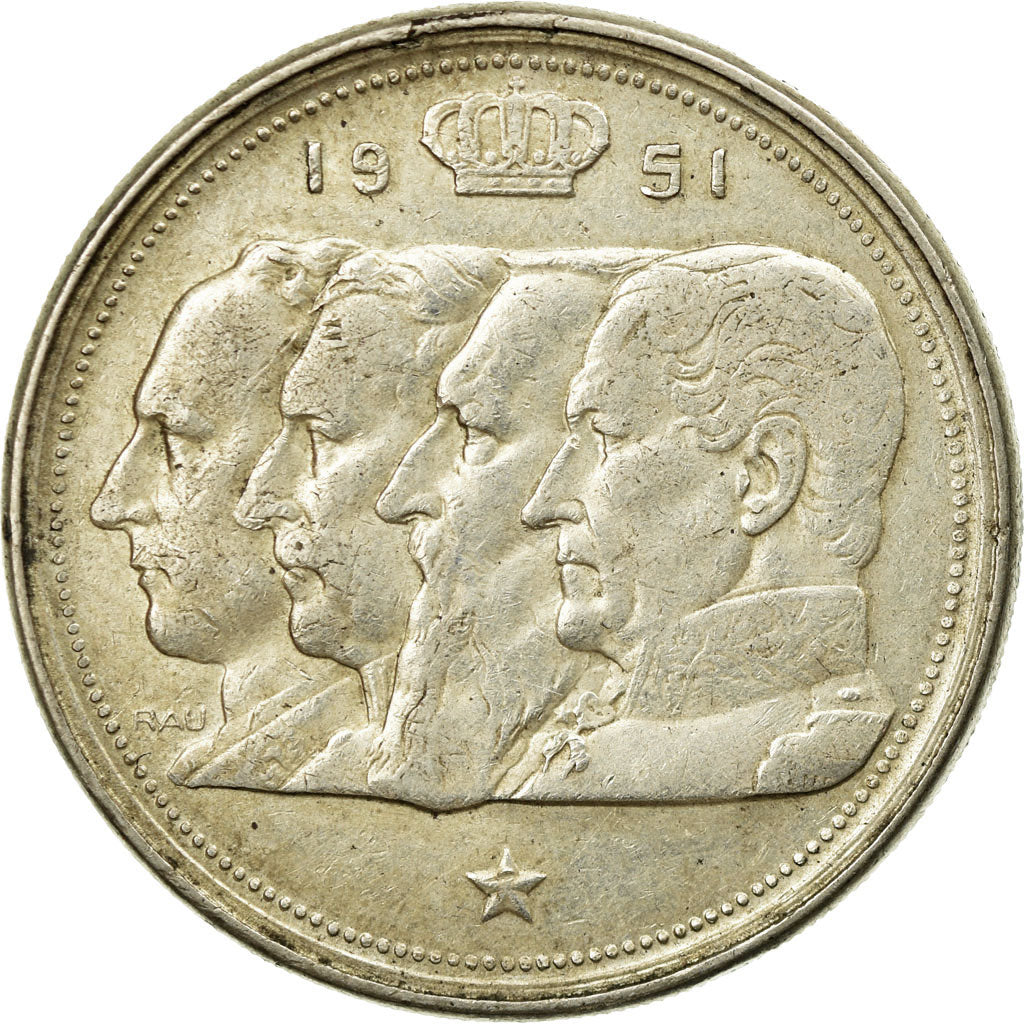 Coin, Belgium, 100 Francs, 100 Frank, 1951, AU(50-53), Silver, KM:139.1