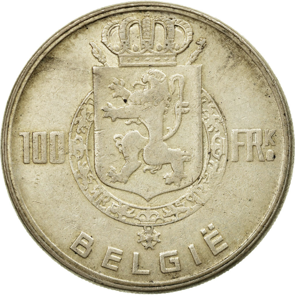 Coin, Belgium, 100 Francs, 100 Frank, 1951, AU(50-53), Silver, KM:139.1