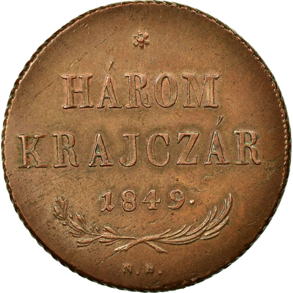 Monnaie, Hongrie, Franz Joseph I, Harom (3) Krajczar, 1849, Nagybanya, SUP