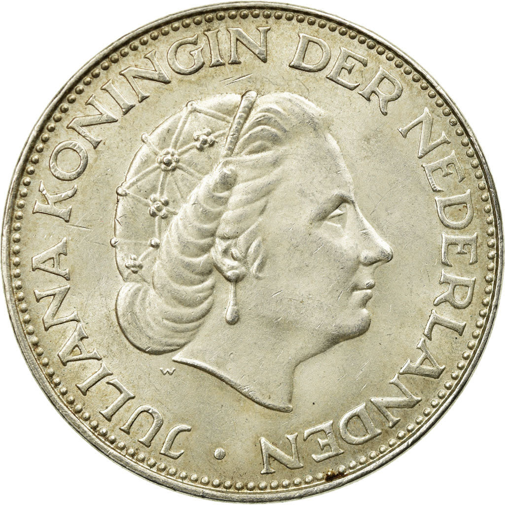 Münze, Niederlande, Juliana, 2-1/2 Gulden, 1963, VZ, Silber, KM:185