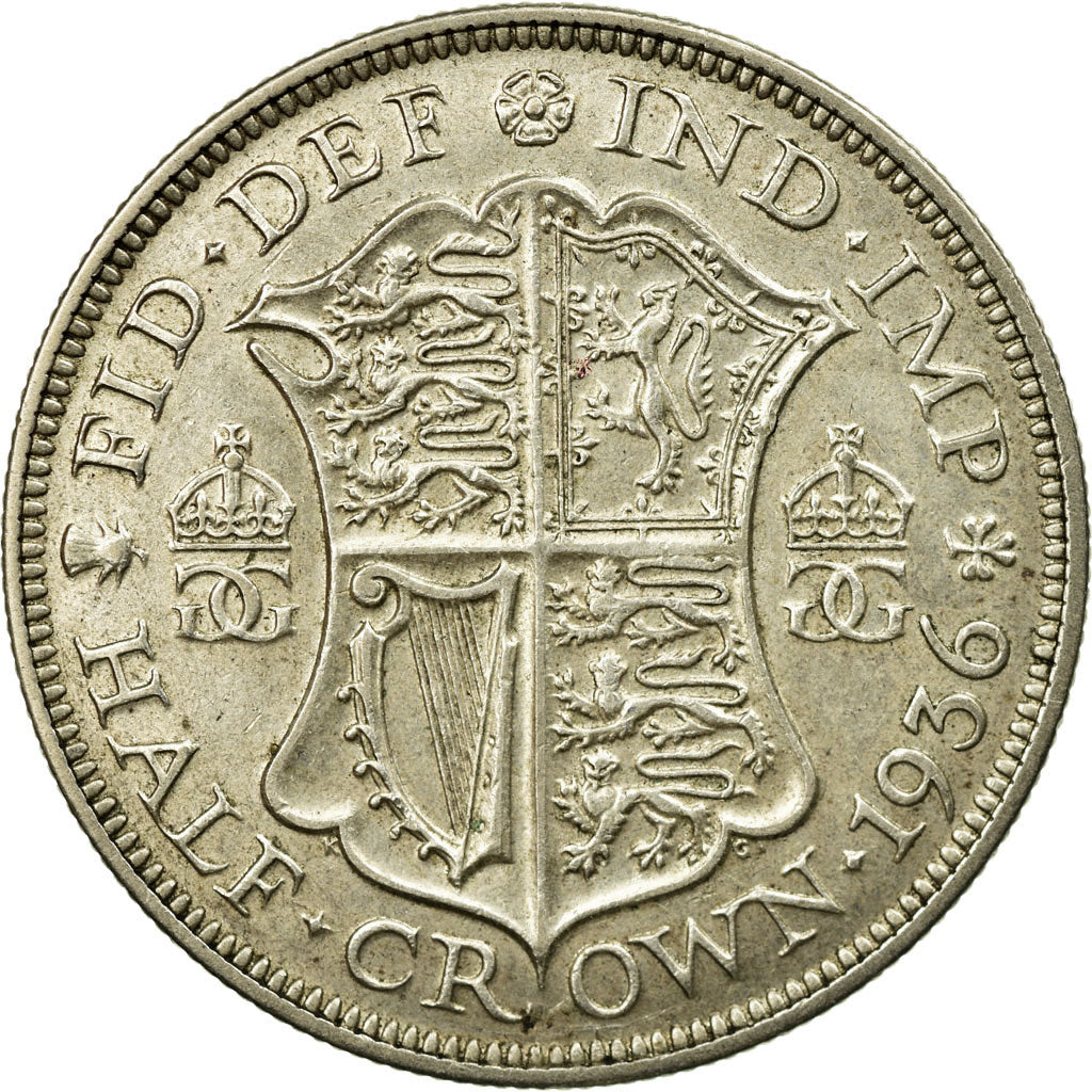 Coin, Great Britain, George V, 1/2 Crown, 1936, AU(55-58), Silver, KM:835