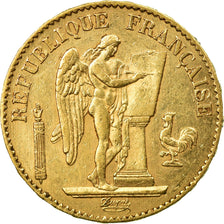 Munten, Frankrijk, Génie, 20 Francs, 1876, Paris, ZF+, Goud, KM:825