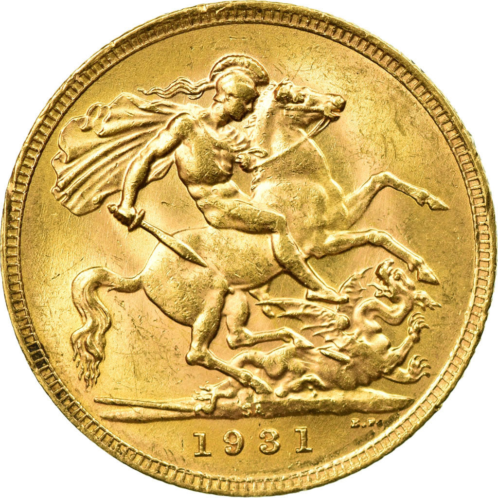 Coin, South Africa, George V, Sovereign, 1931, Pretoria, MS(60-62), Gold, KM:A22