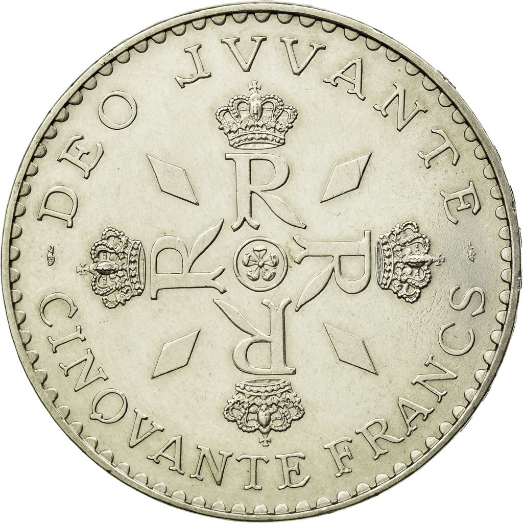 Coin, Monaco, Rainier III, 50 Francs, 1974, AU(55-58), Silver, KM:152.1