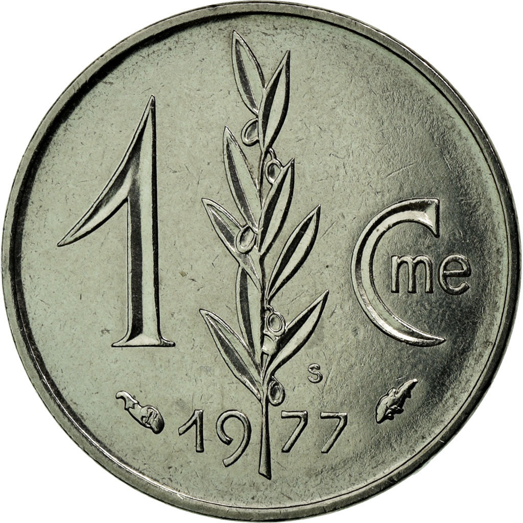 Coin, Monaco, Rainier III, Centime, 1977, MS(65-70), Stainless Steel, KM:155