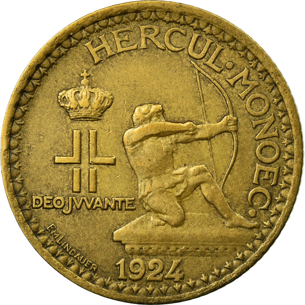 Moneta, Monaco, Louis II, Franc, 1924, Poissy, BB, Alluminio-bronzo, KM:111