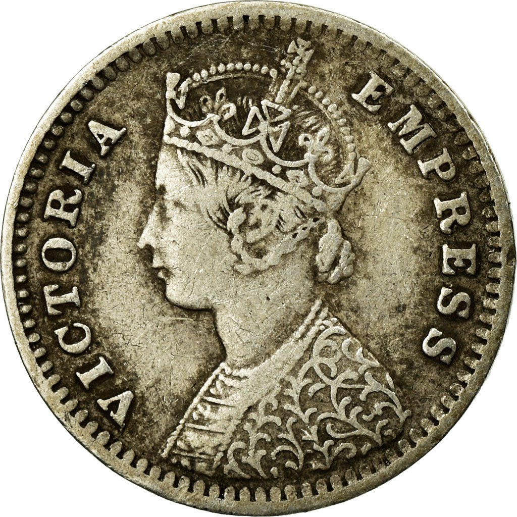Coin, INDIA-BRITISH, Victoria, 2 Annas, 1890, EF(40-45), Silver, KM:488