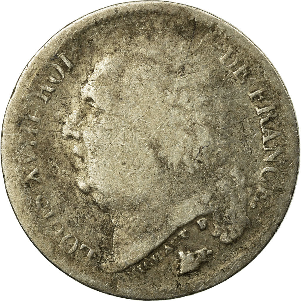 Coin, France, Louis XVIII, 1/2 Franc, 1817, Bordeaux, F(12-15)