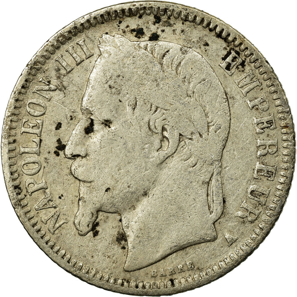 Coin, France, Napoleon III, Franc, 1869, Paris, F(12-15), Silver
