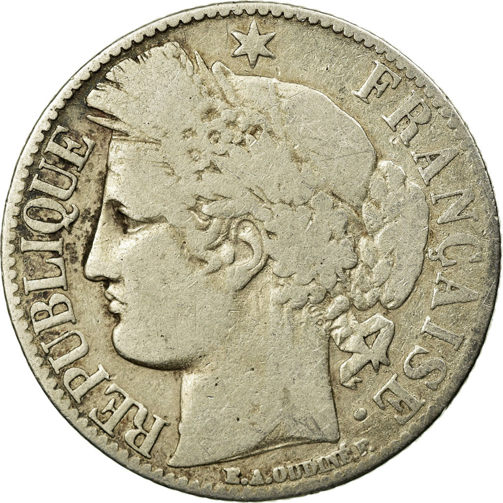 Moneda, Francia, Cérès, Franc, 1881, Paris, BC, Plata, KM:822.1, Gadoury:465a