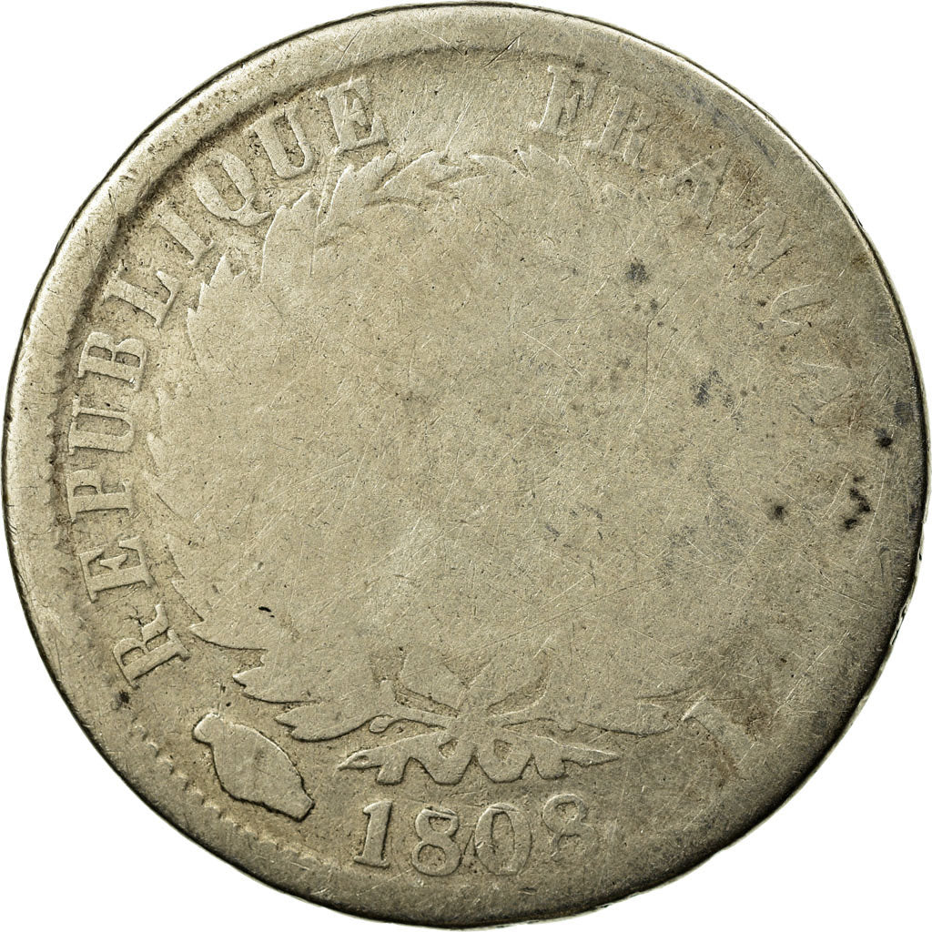 Moneda, Francia, Napoléon I, 2 Francs, 1808, Limoges, RC, Plata, KM:684.3