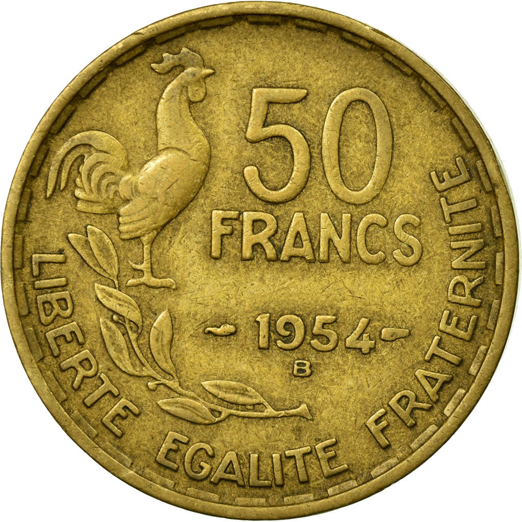 Munten, Frankrijk, Guiraud, 50 Francs, 1954, Beaumont - Le Roger, ZF