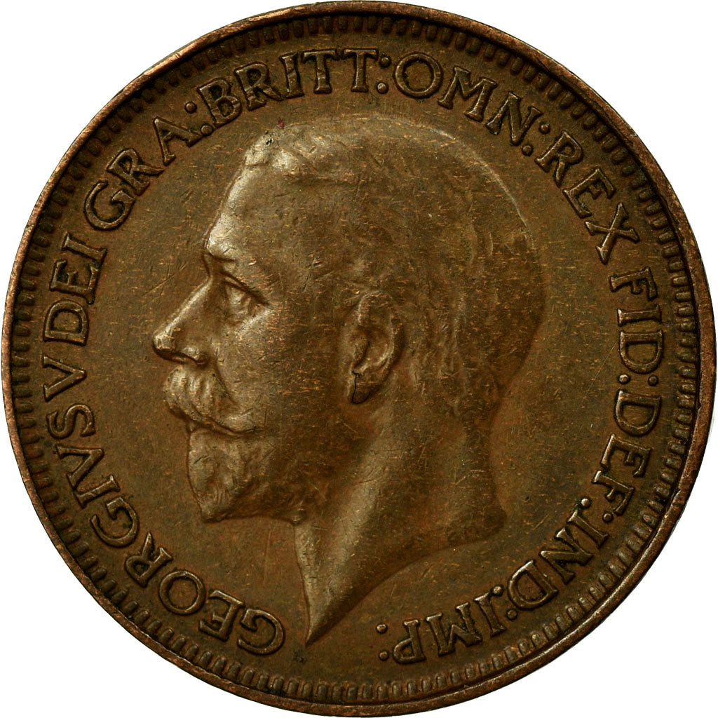 Coin, Great Britain, George V, Farthing, 1929, AU(50-53), Bronze, KM:825