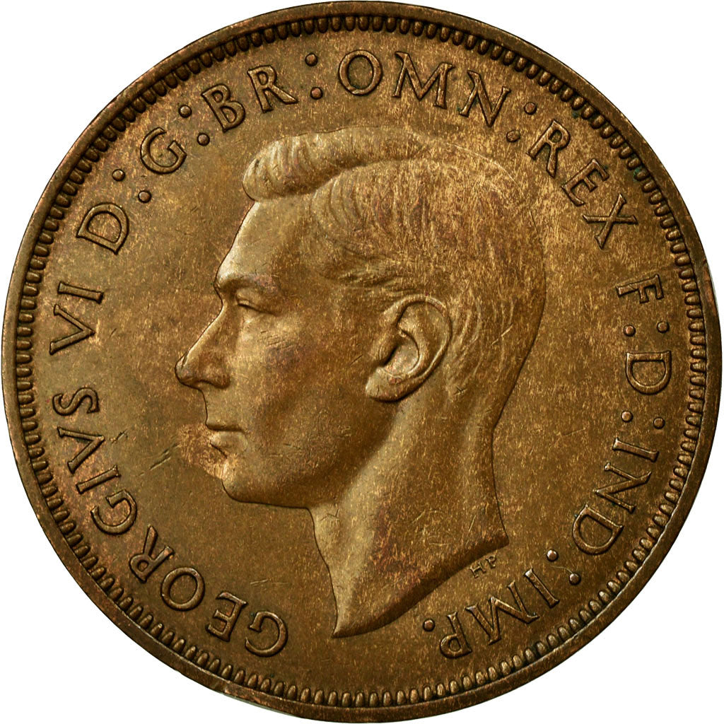 Coin, Great Britain, George VI, Penny, 1938, AU(55-58), Bronze, KM:845