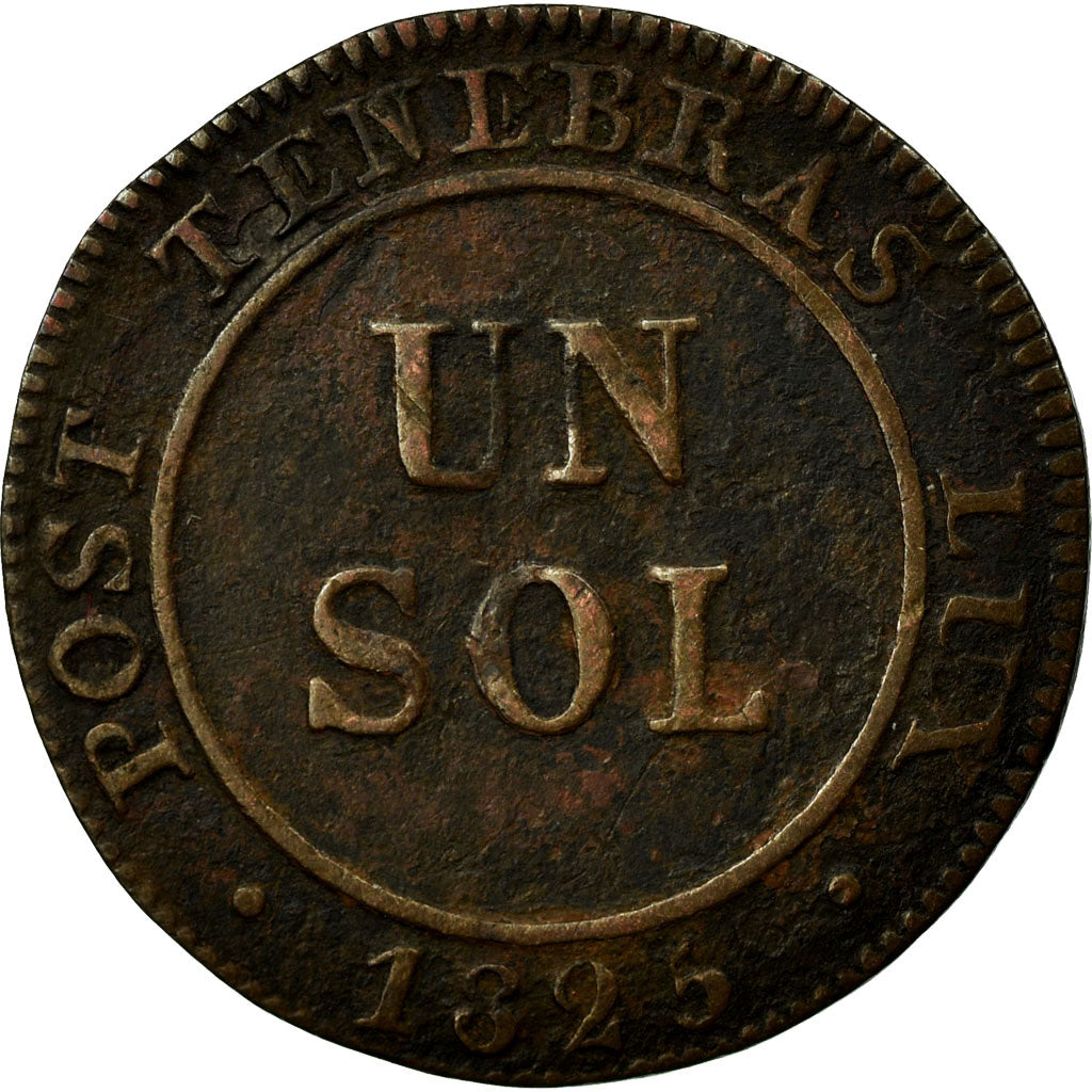 Coin, SWISS CANTONS, GENEVA, Sol, 1825, Genève, EF(40-45), Billon, KM:120