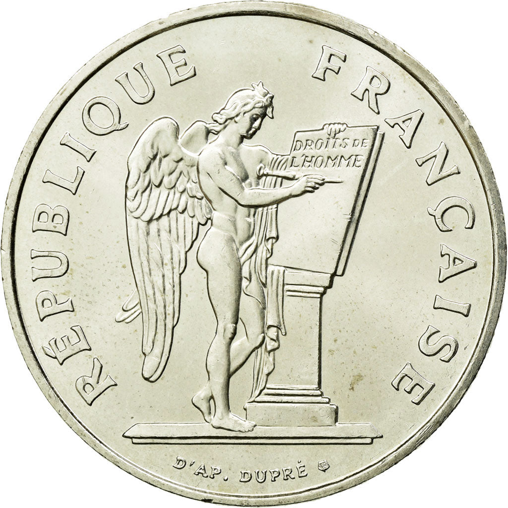 Coin, France, Droits de l'Homme, 100 Francs, 1989, Paris, AU(55-58), Silver