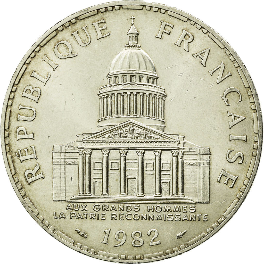 Coin, France, Panthéon, 100 Francs, 1982, Paris, AU(55-58), Silver, KM:951.1