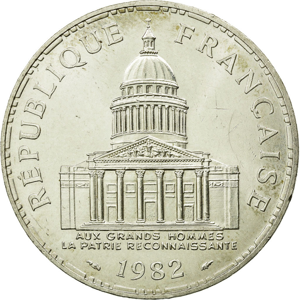 Coin, France, Panthéon, 100 Francs, 1982, Paris, AU(55-58), Silver, KM:951.1
