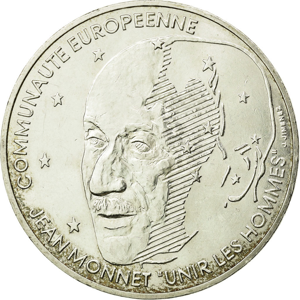 Coin, France, Jean Monnet, 100 Francs, 1992, Paris, AU(55-58), Silver, KM:1120