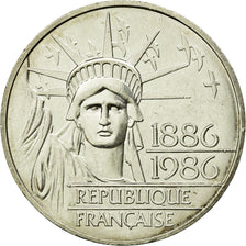 Coin, France, Statue de la Liberté, 100 Francs, 1986, Paris, AU(55-58), Silver