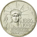 Coin, France, Statue de la Liberté, 100 Francs, 1986, Paris, AU(55-58), Silver