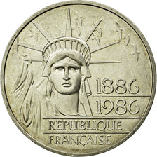 Coin, France, Statue de la Liberté, 100 Francs, 1986, Paris, AU(55-58), Silver