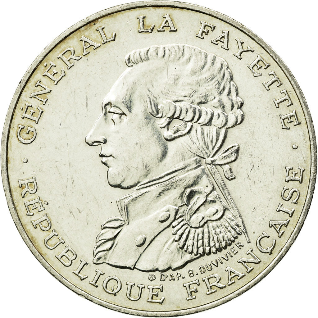 Coin, France, Lafayette, 100 Francs, 1987, Paris, AU(55-58), Silver, KM:962