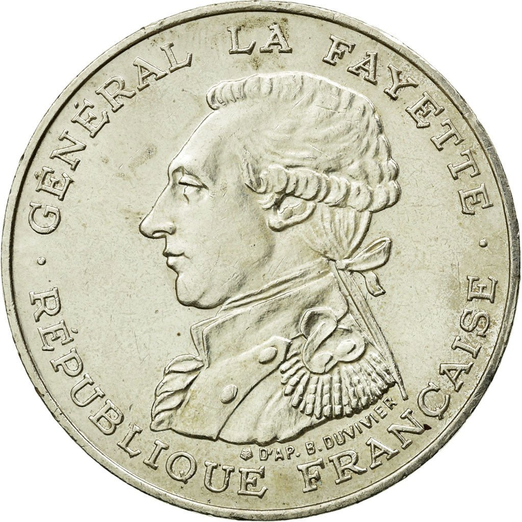 Coin, France, Lafayette, 100 Francs, 1987, Paris, AU(55-58), Silver, KM:962