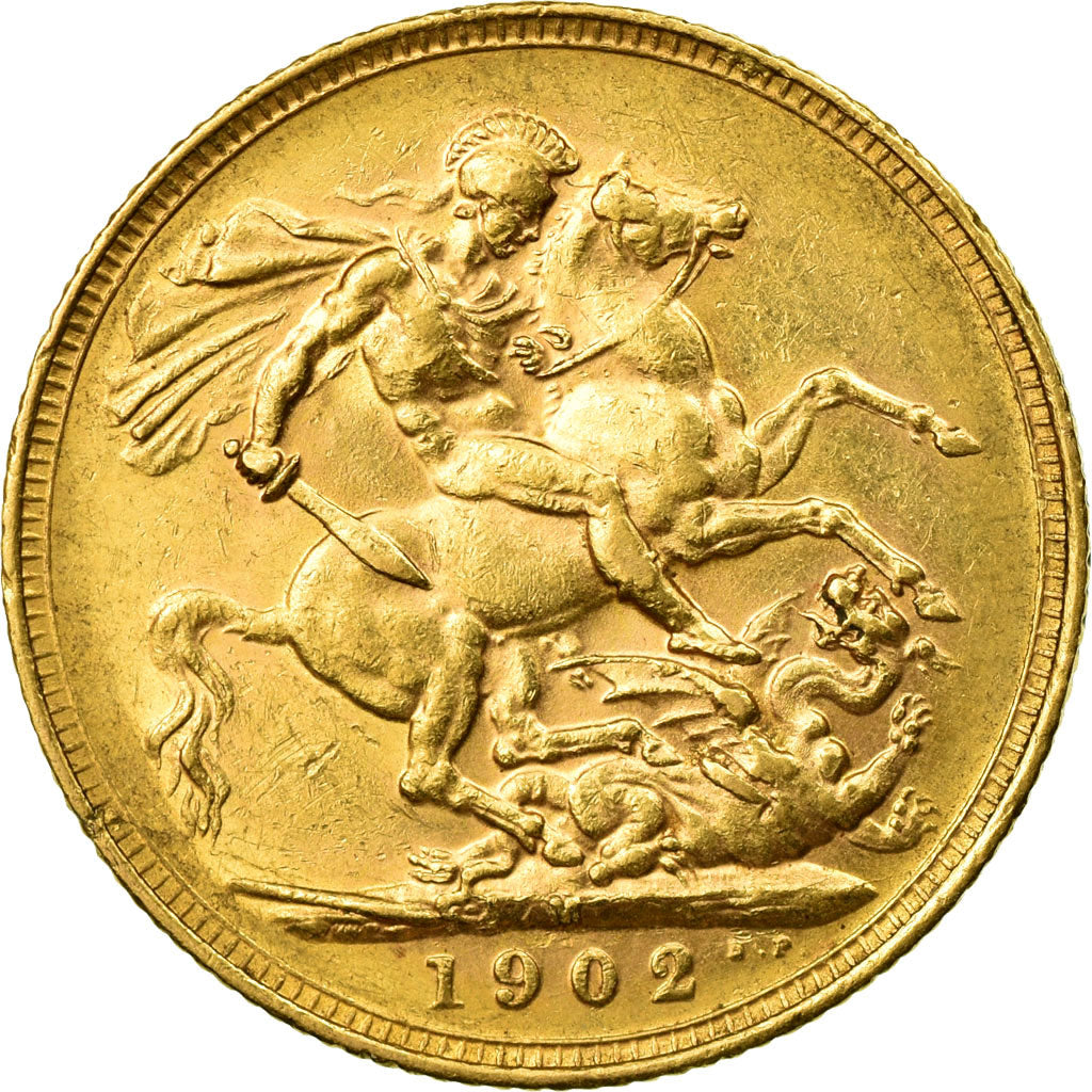 Coin, Australia, Edward VII, Sovereign, 1902, Melbourne, AU(50-53), Gold, KM:15