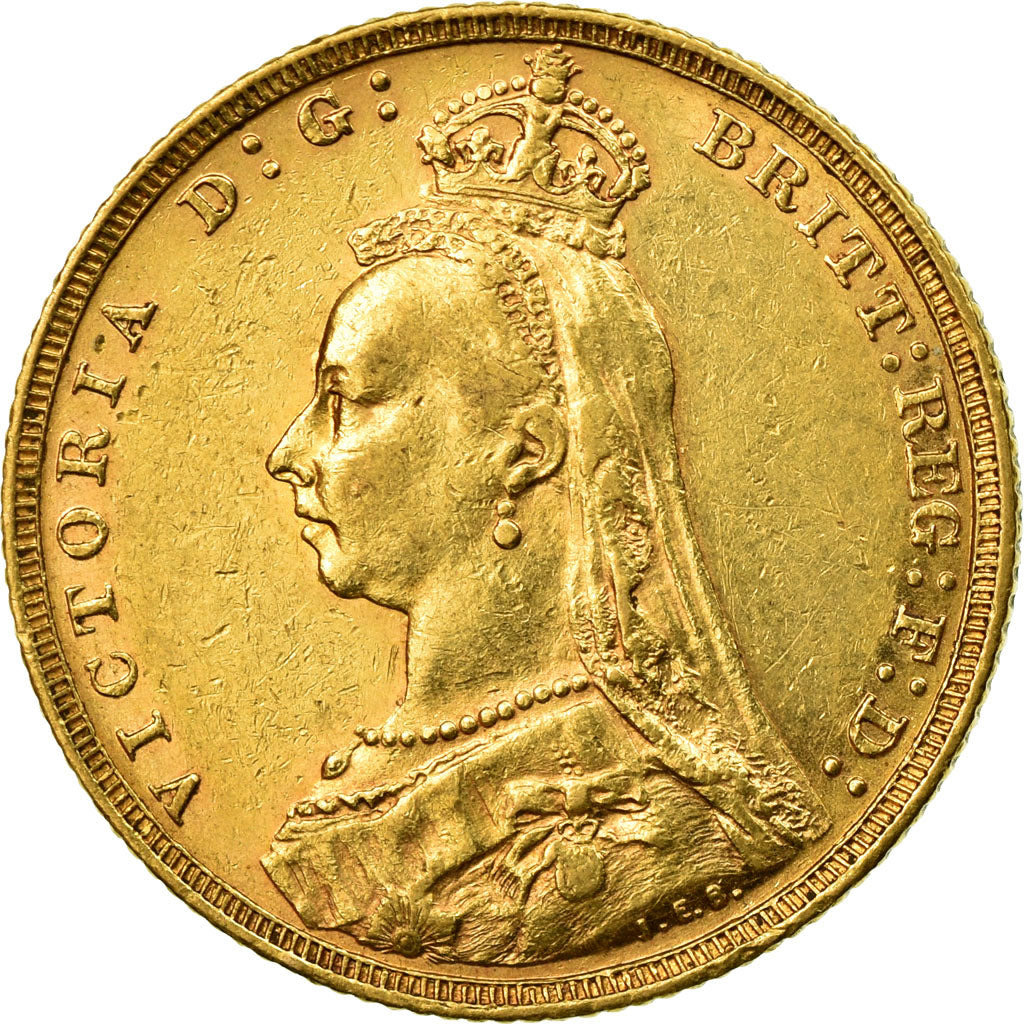 Moeda, Austrália, Victoria, Sovereign, 1889, Melbourne, AU(50-53), Dourado