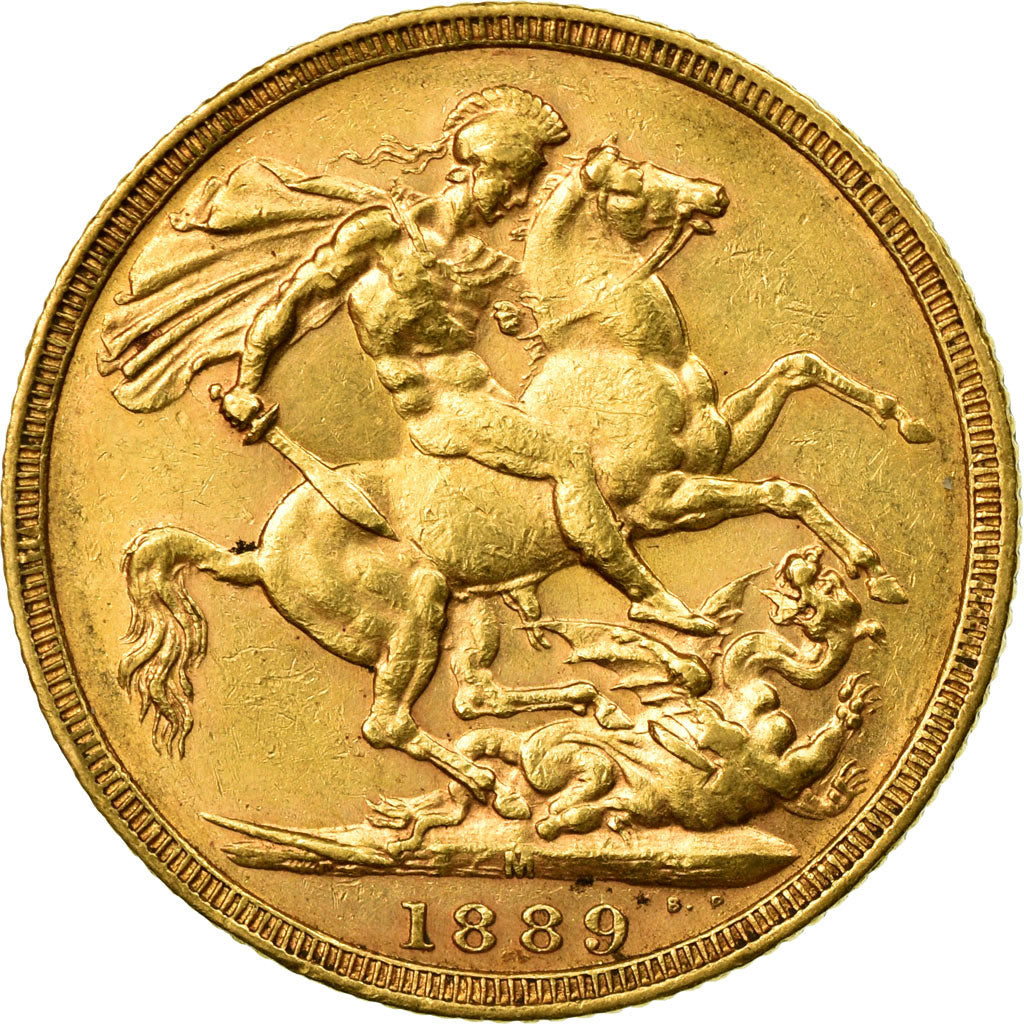 Moeda, Austrália, Victoria, Sovereign, 1889, Melbourne, AU(50-53), Dourado