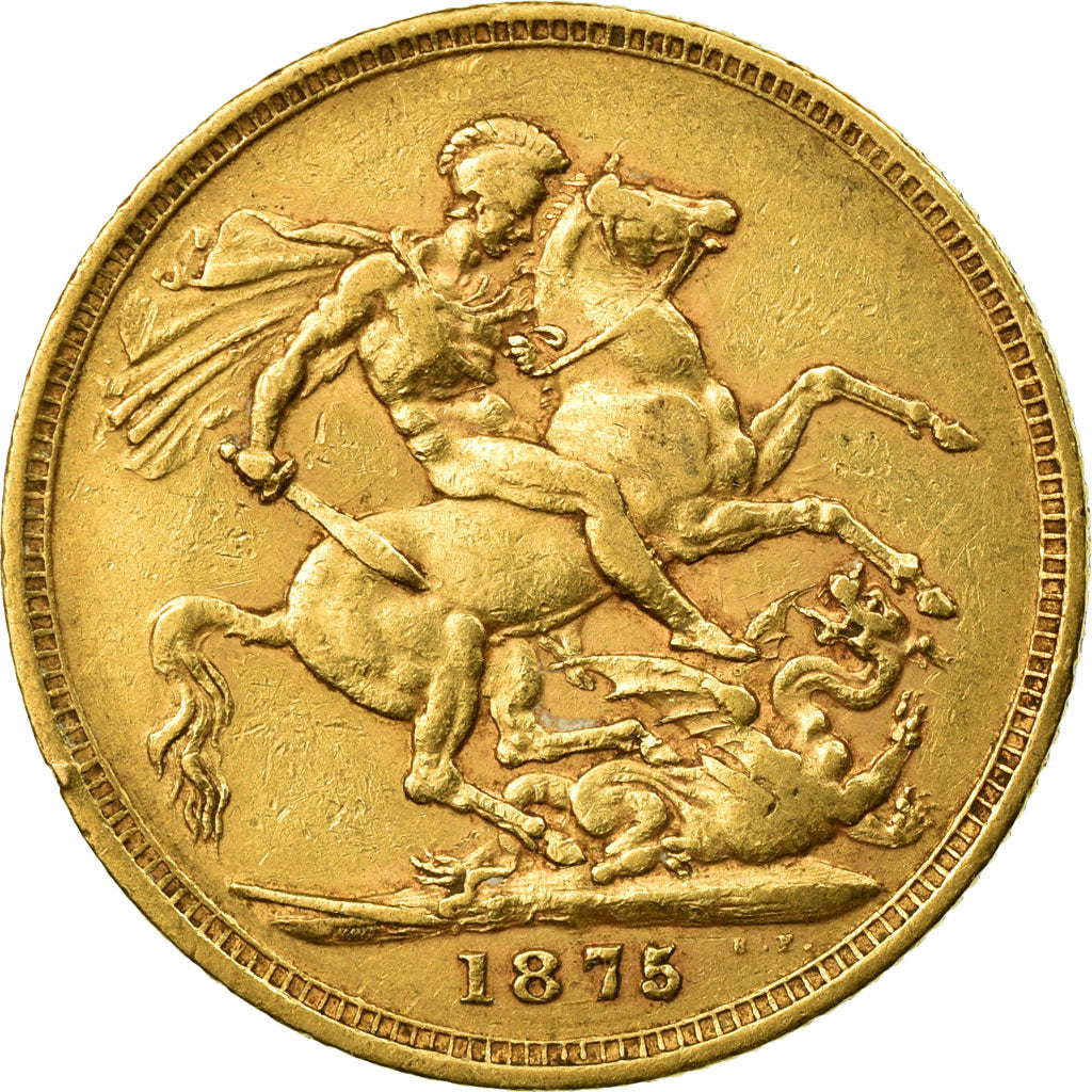 Coin, Australia, Victoria, Sovereign, 1875, Melbourne, EF(40-45), Gold, KM:7