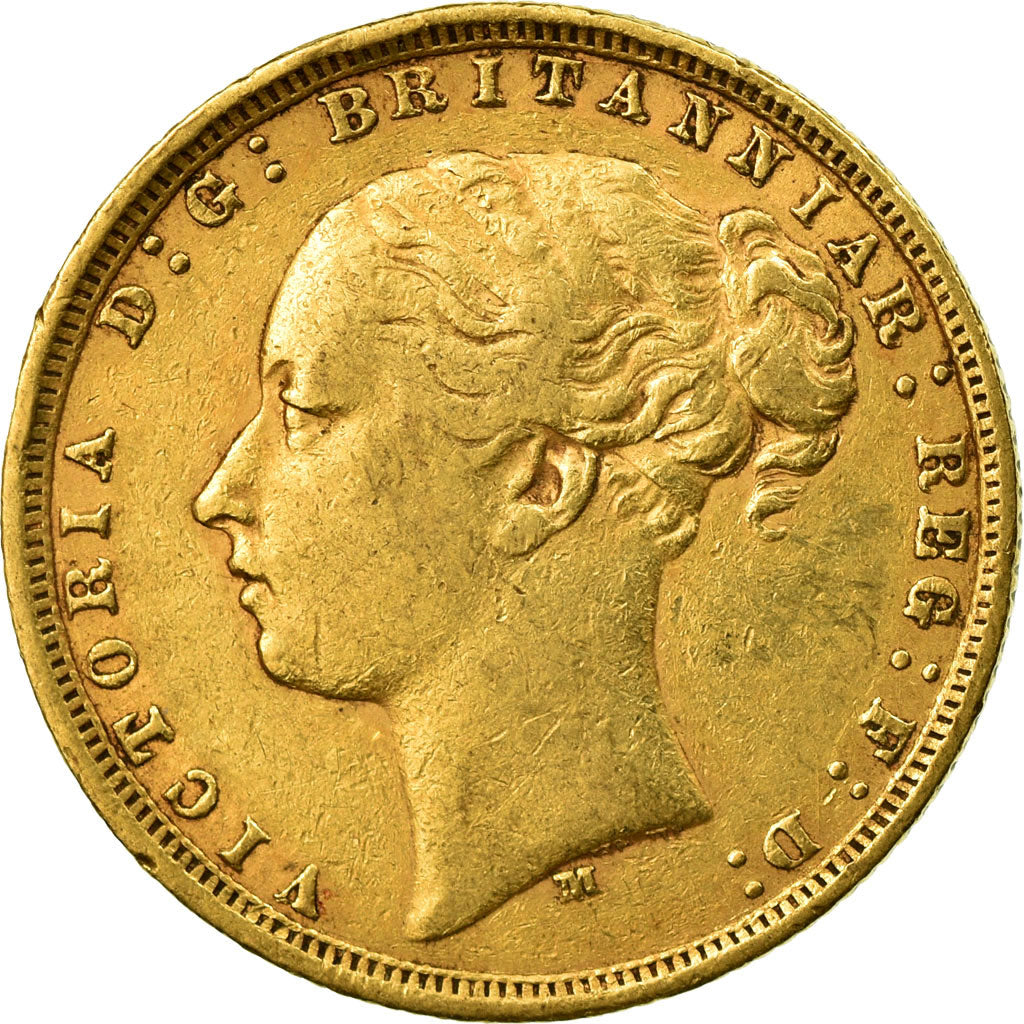 Coin, Australia, Victoria, Sovereign, 1875, Melbourne, EF(40-45), Gold, KM:7