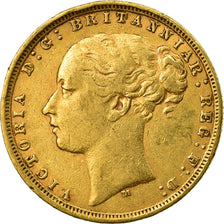 Coin, Australia, Victoria, Sovereign, 1875, Melbourne, EF(40-45), Gold, KM:7