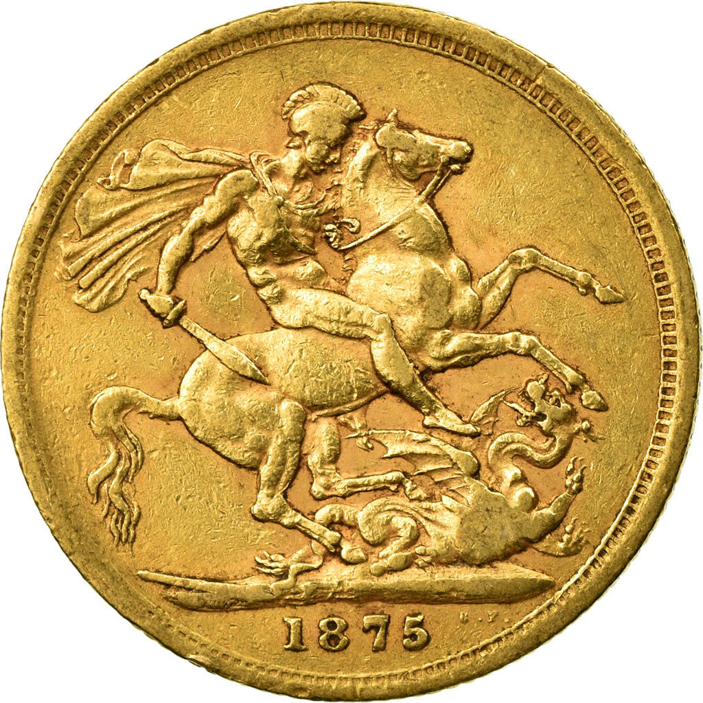 Coin, Australia, Victoria, Sovereign, 1875, Melbourne, EF(40-45), Gold, KM:7