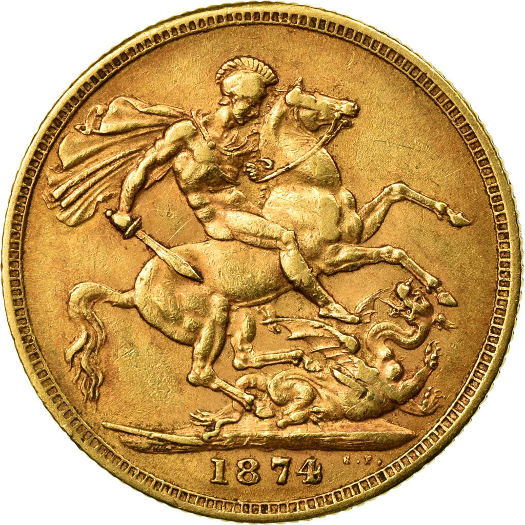 Coin, Australia, Victoria, Sovereign, 1874, Sydney, EF(40-45), Gold, KM:7