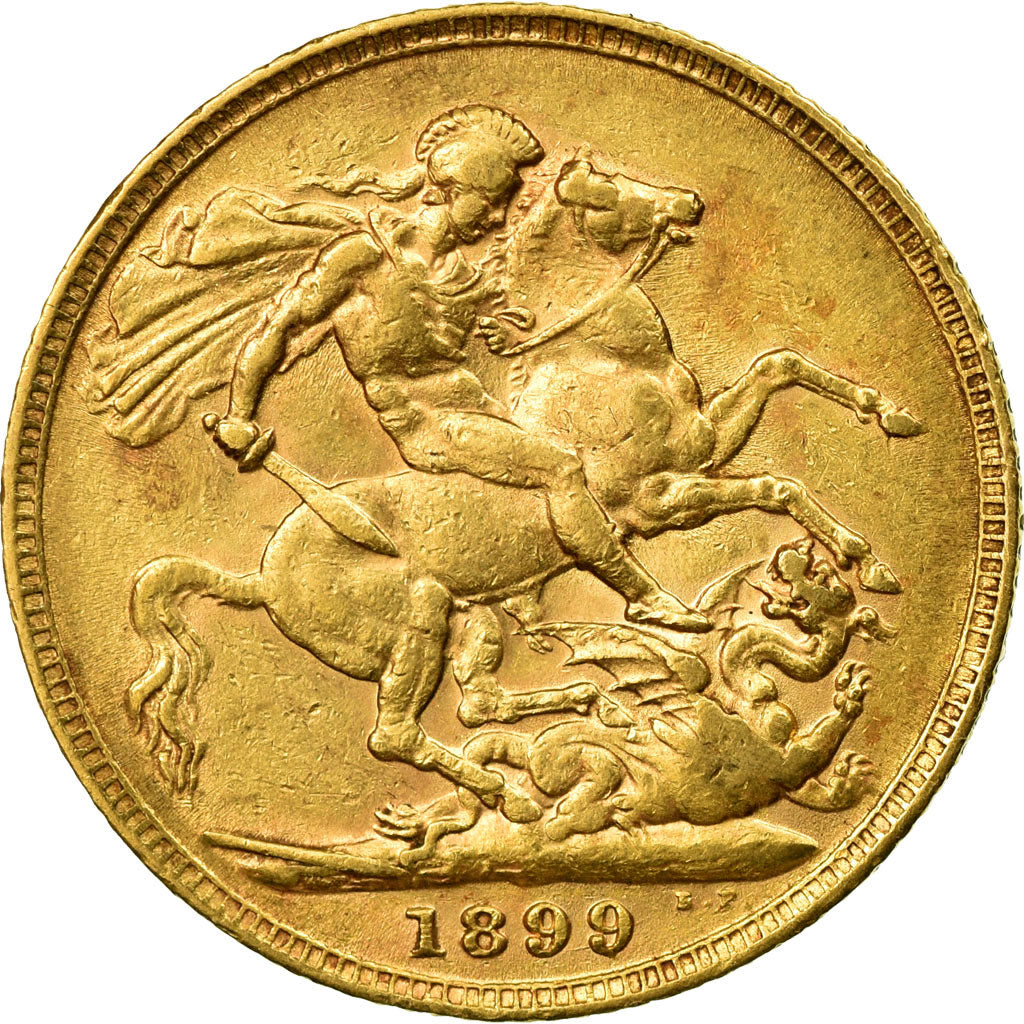 Coin, Great Britain, Victoria, Sovereign, 1899, EF(40-45), Gold, KM:785
