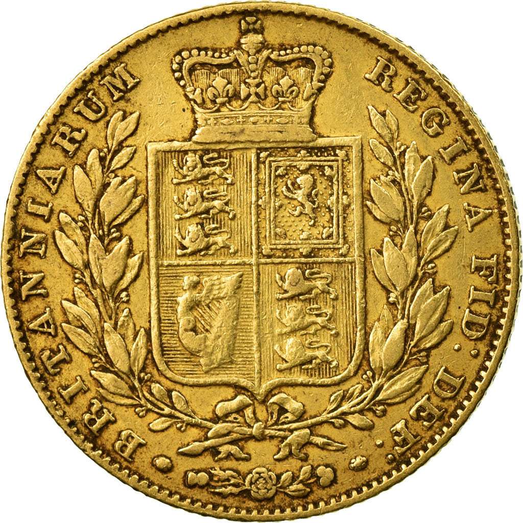 Coin, Great Britain, Victoria, Sovereign, 1844, VF(30-35), Gold, KM:736.1