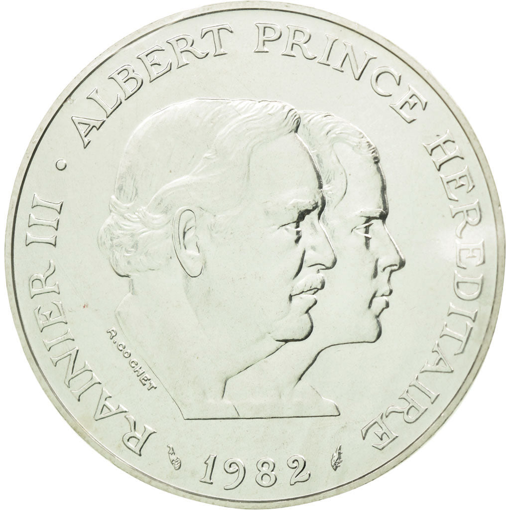 Coin, Monaco, 100 Francs, 1982, ESSAI, MS(65-70), Silver, KM:E75, Gadoury:MC163