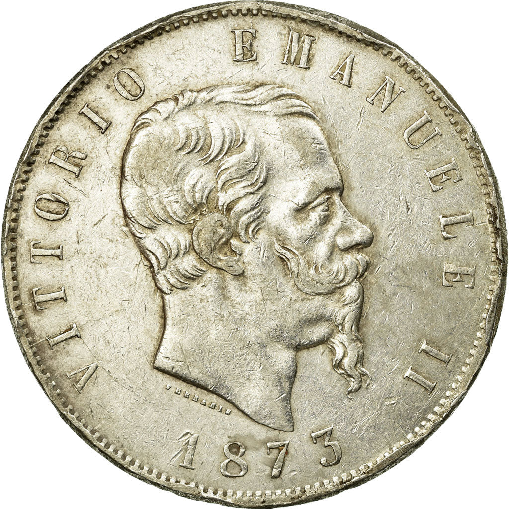 Monnaie, Italie, Vittorio Emanuele II, 5 Lire, 1873, Milan, TTB, Argent, KM:8.3