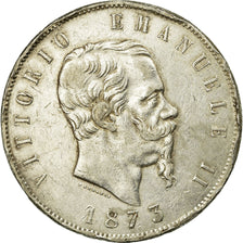 Monnaie, Italie, Vittorio Emanuele II, 5 Lire, 1873, Milan, TTB, Argent, KM:8.3
