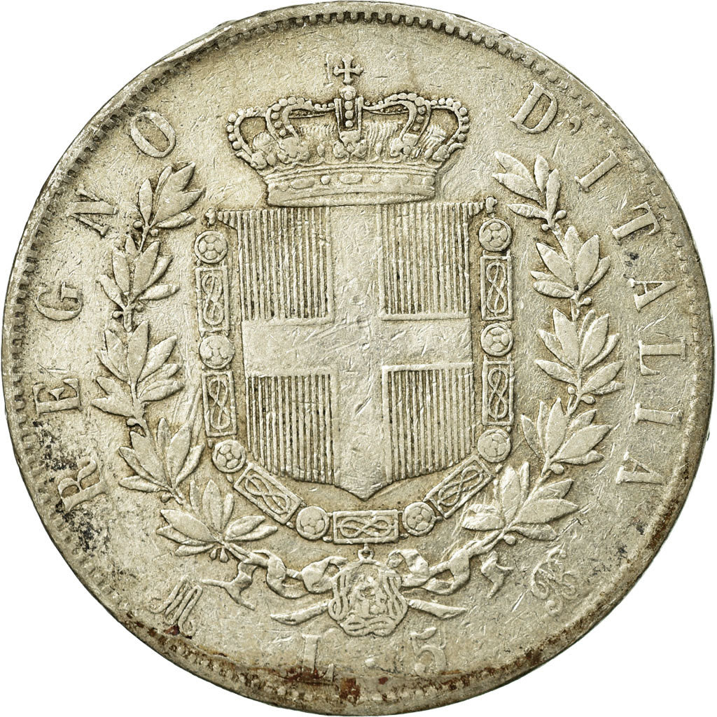 Monnaie, Italie, Vittorio Emanuele II, 5 Lire, 1874, Milan, TB+, Argent, KM:8.3