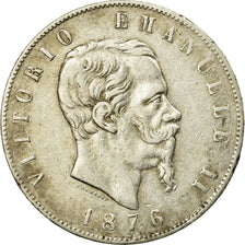 Moneta, Włochy, Vittorio Emanuele II, 5 Lire, 1876, Rome, EF(40-45), Srebro